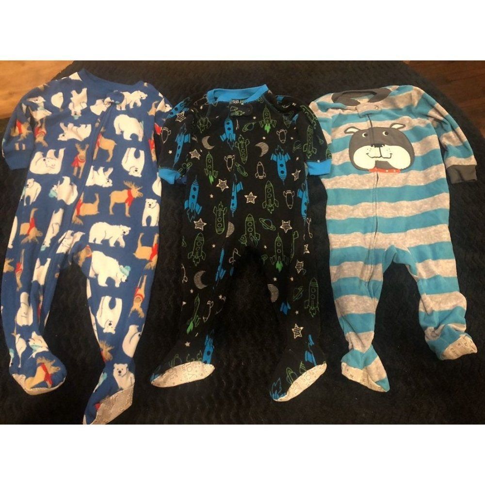 12m 12 month boys pjs Pajamas lot